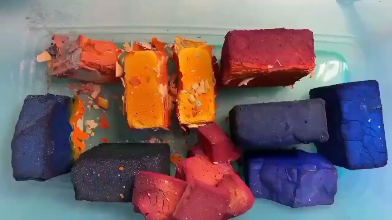 Colourful Dyed Gymchalk Compilation of different shapes #oddlysatisfying #gymchalkcrush #gymchalk