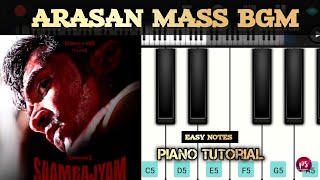 Arasan Theme Bgm Piano Tutorial With Notes | #Arasanbgm | STR | Anirudh |
