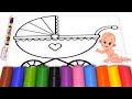 Baby Stroller Coloring Page for Kids / Coloring Page Fun Zone