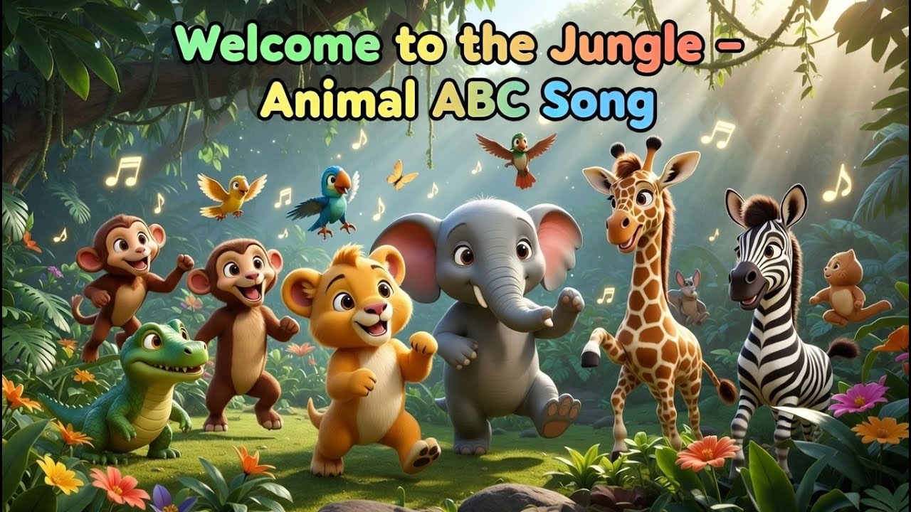 Jungle ABC Song 🦁🌿 | Learn Alphabet with Cute Animals | ABC Song for Toddlers