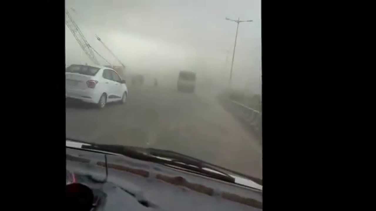 Whirlwind, Duststorm and Black Clouds in Delhi City Sky rain man