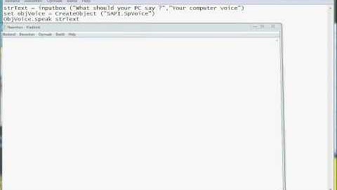 Vbscript to let your computer talk