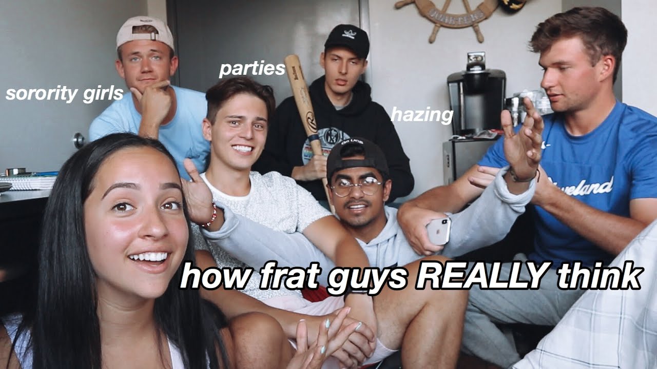 Frat College Party. Questions to boys about girls. Girls ask boys