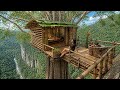 The girl built a bamboo house suspended in a tree | video from beginning to end |Giàng Vẩu 