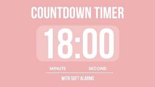 18 MINUTE COUNTDOWN TIMER ⏳ WITH SOFT ALARMS 🌸 screenshot 2