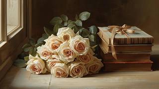 Romantic Vintage Rose & Books Still Life Vintage Painting | Frame TV Art | 2-Hour Screensaver screenshot 2