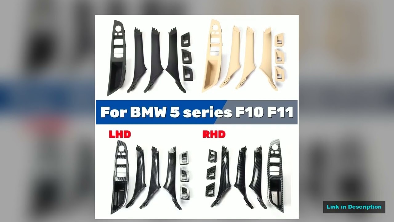 4 Colors Left Drive LHD Beige Black Carbon Fiber Car Interior Door Handle Pull 7PCS Set For BMW 5