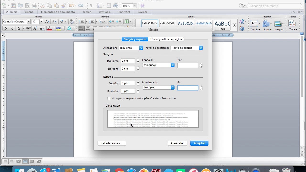 Doble Espaciado En Word Como cambiar el interlineado en word l Mac - YouTube