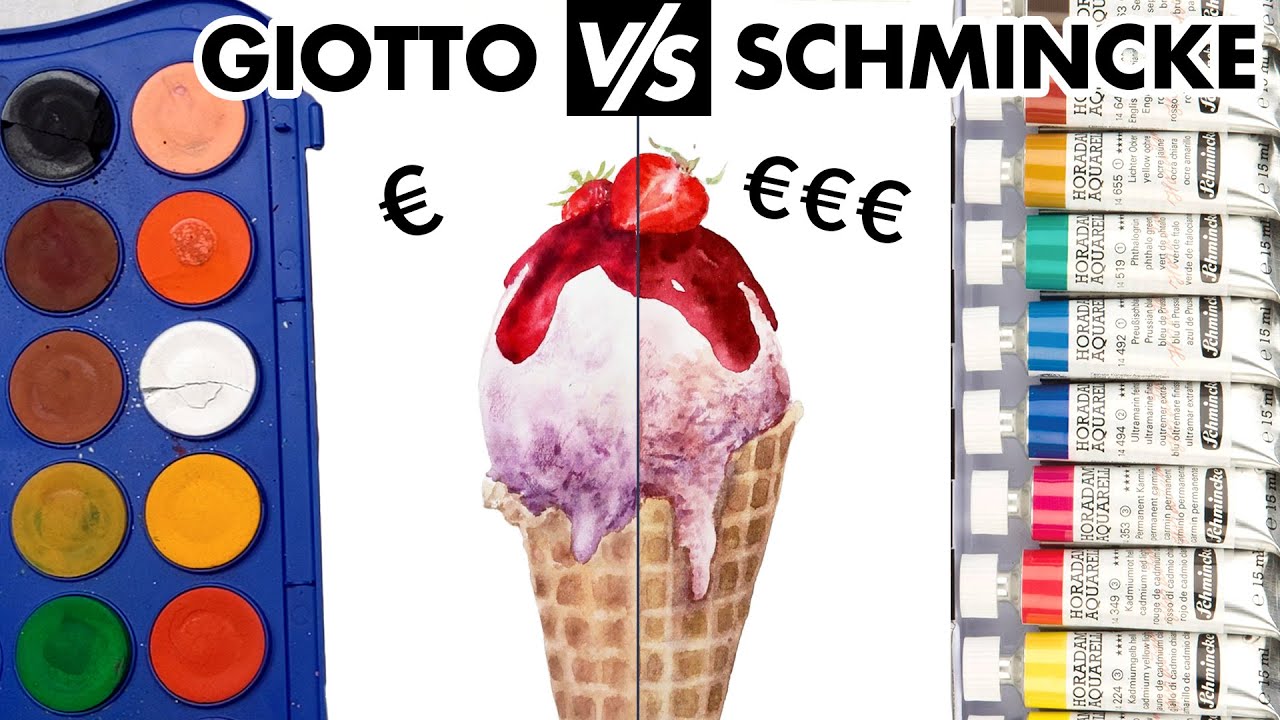 GIOTTO vs SCHMINCKE! Cono gelato ad ACQUERELLO