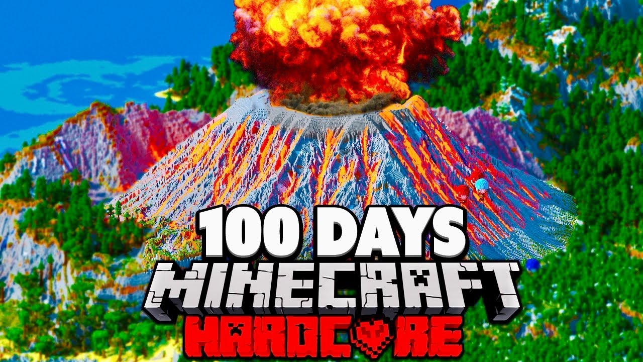 I Survived 100 Days on VOLCANO ISLAND in Minecraft Hardcore...