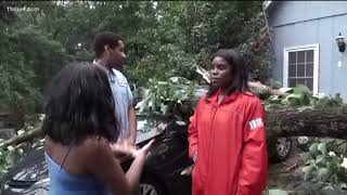 Storm brings down massive tree splitting Atlanta home in half