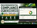 Environmental Compliance KPI Scorecard Excel Template - ISO 14001 Dashboard