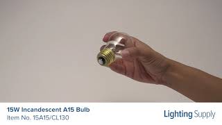 Standard 15W Incandescent A15 Appliance Bulb (15A15/CL130) Standard 15W Incandescent A15 Appliance Bulb (15A15/CL130)