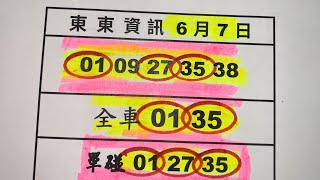 6月8日、版路分享、恭喜中三星、（01 27 35）、全車（01 35）