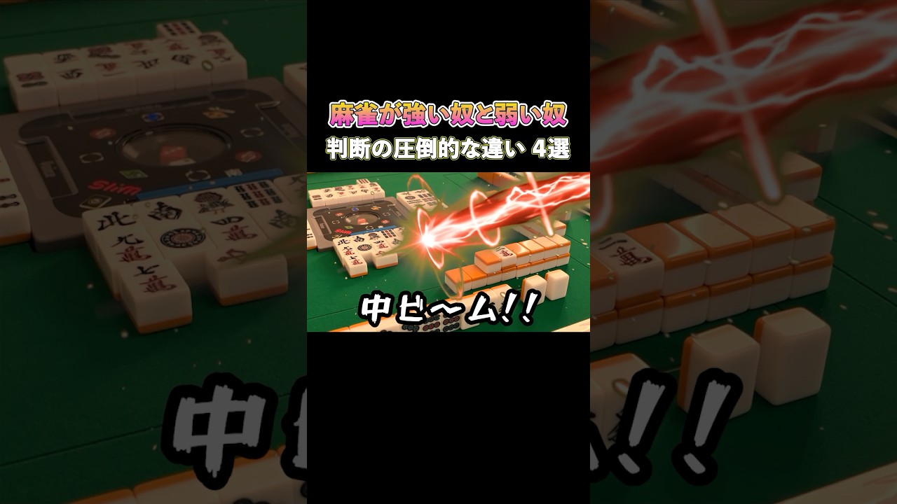 麻雀が強いヤツと弱いヤツの判断の圧倒的な違い4選！ #麻雀 #麻雀初心者 #役満放銃ニキ
