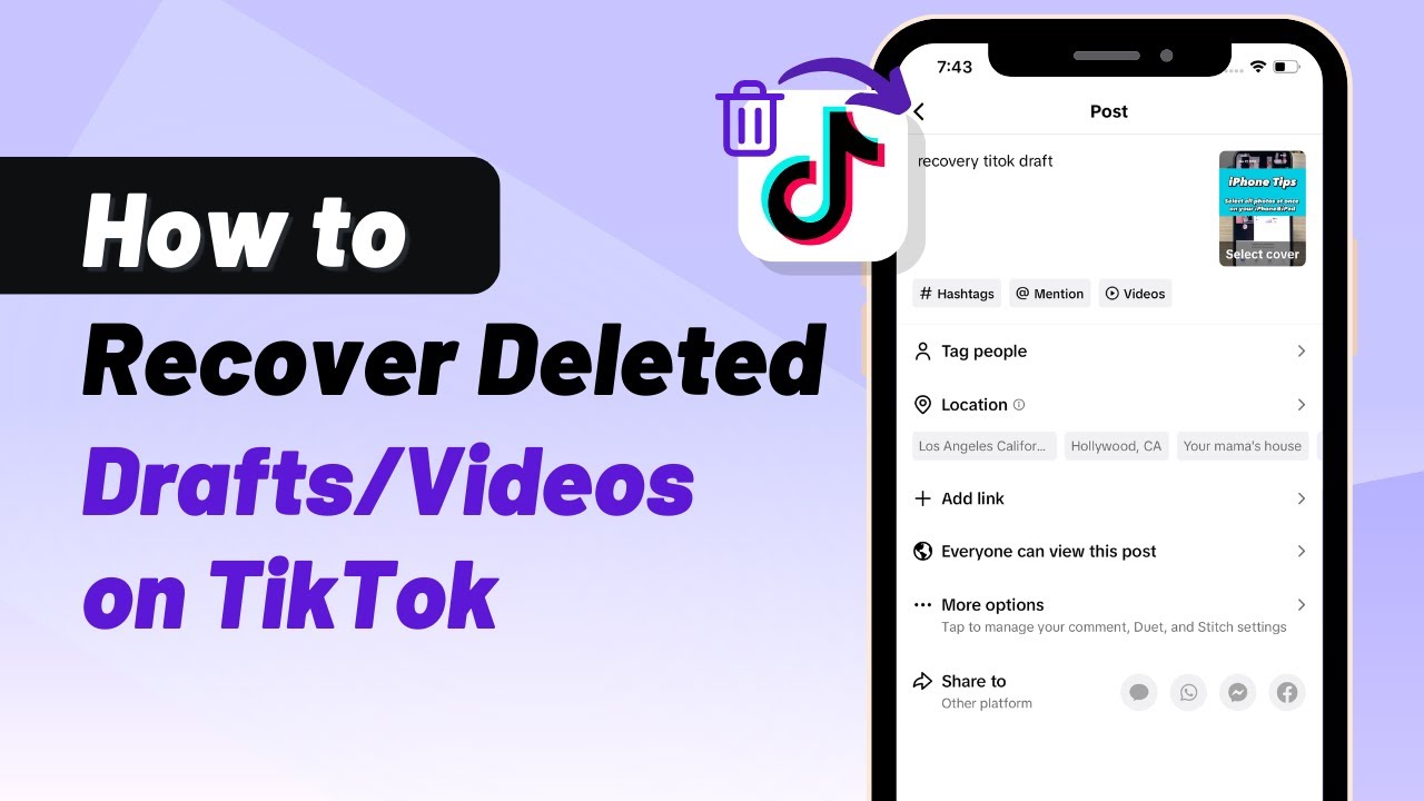 recover tiktok video draft on phone