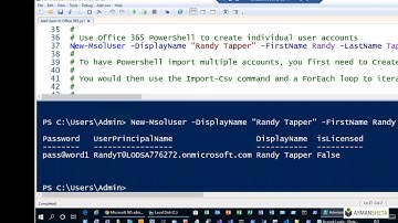 Office 365 & Microsoft 365 : Create user accounts with PowerShell..