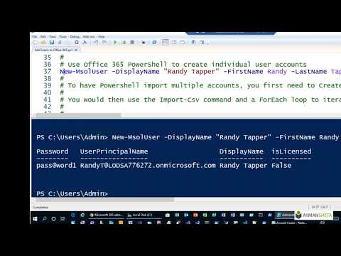 Office 365 & Microsoft 365 : Create user accounts with PowerShell..