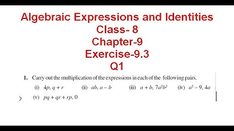 NCERT Solution CLASS-8VIII Math CHAPTER- 9 Algebraic Expressions and Identities Exercise-9.3@bhullar