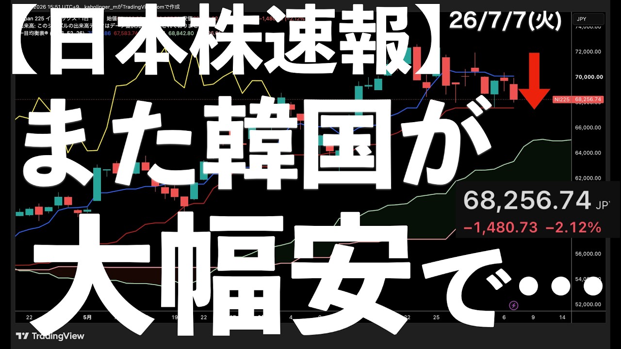 （値下げ喜んで）早い者勝ちです【新品・プロによる裁断】破格値　推奨「半導体」7冊 Japan Stock Update] 7/7/26 Again? South Korea Plunges as Circuit