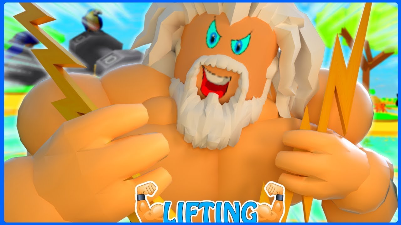 FIQUEI MUITO FORTE AO LIBERAR O PODER DO GELO E DO FOGO NO BIG LIFTING  SIMULATOR 2 (Roblox) 