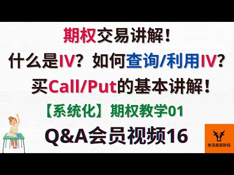 【会员视频16】期权交易讲解! 什么是IV? 如何查询/利用IV? 买Call/Put的基本讲解!【系统化 - 期权教学01】