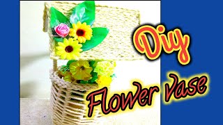 Diy Unique Flower vase with jute rope /Flower vase craft/Jute craft Ideas