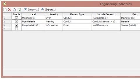 Configuring Engineering Standards for Hydraulic Models