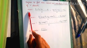 Mean, variance and standard deviation program 07