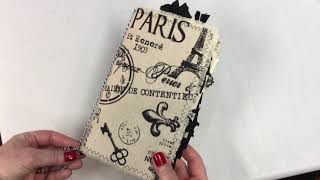 Paris Themed Fabric Journal