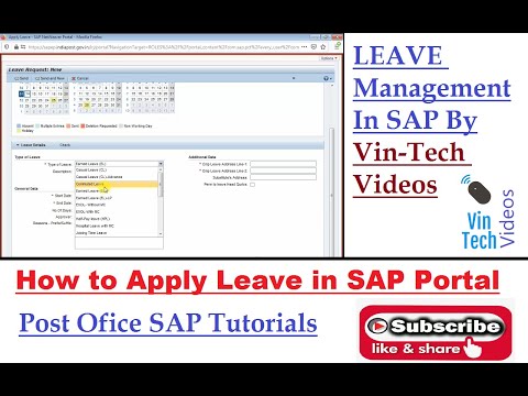 How to Apply Leave in SAP Employee Portal | Leave in SAP | Vin Tech Videos