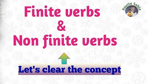 Finite and non finite verbs