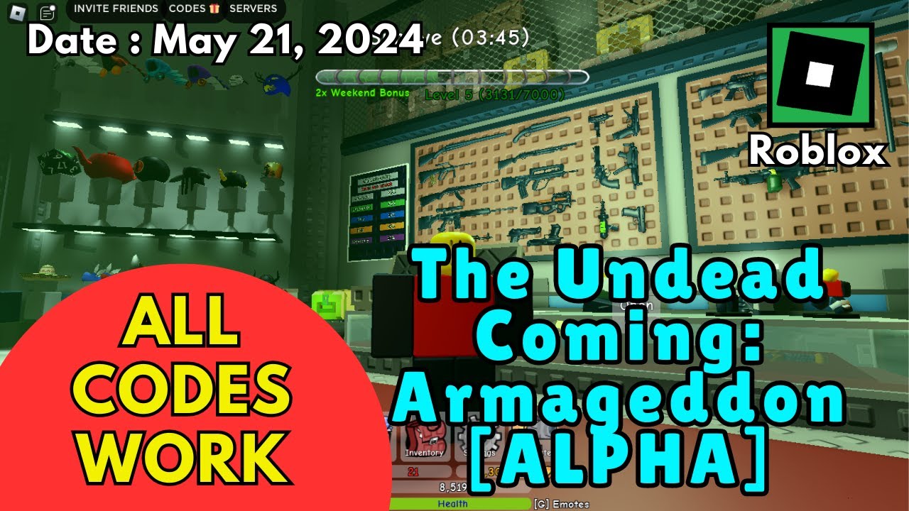All Codes Work The Undead Coming Armageddon ALPHA Roblox, May 21, 2024