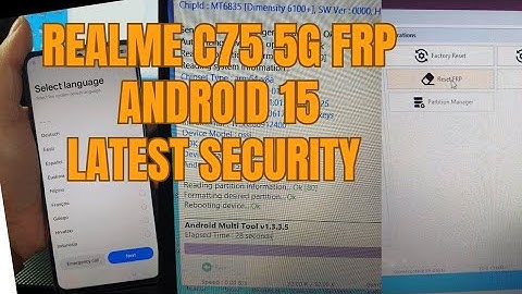 Realme C75 5G (RMX3943) Latest FRP Unlock | Android 15 | AMT Tool