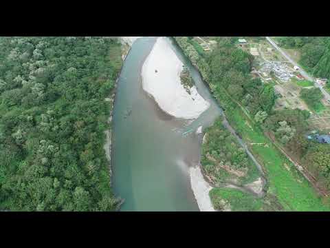 新潟県・村上市・三面川宮ノ下上空
