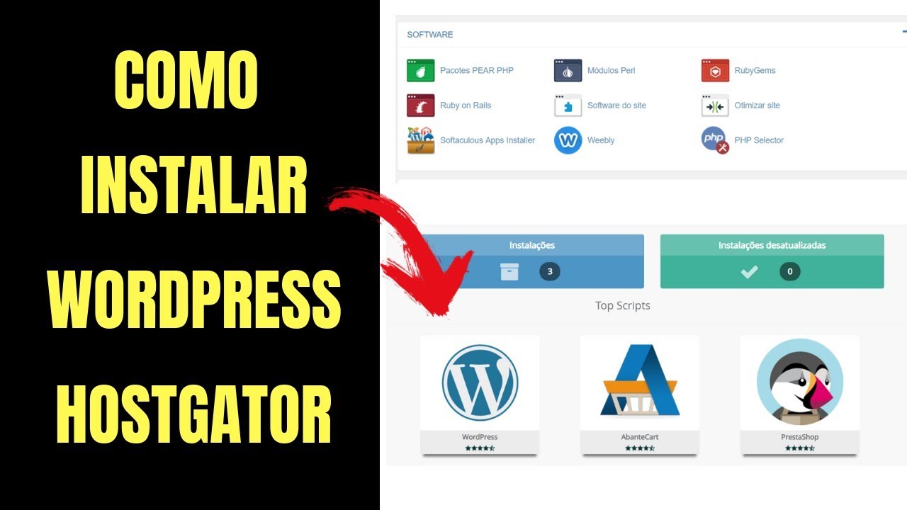 COMO INSTALAR O WORDPRESS NO CPANEL DA HOSTGATOR (2019)