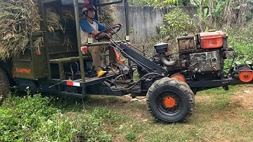 Xe công nông cầu đẩy chở lúa lên dốc rất khỏe...