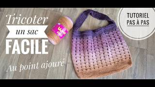 Tricoter un sac au point ajouré - tutoriel pas à pas