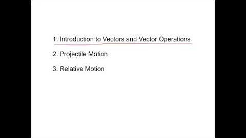 AS Physics Chapter 3.1: Vectors and Vector Operations