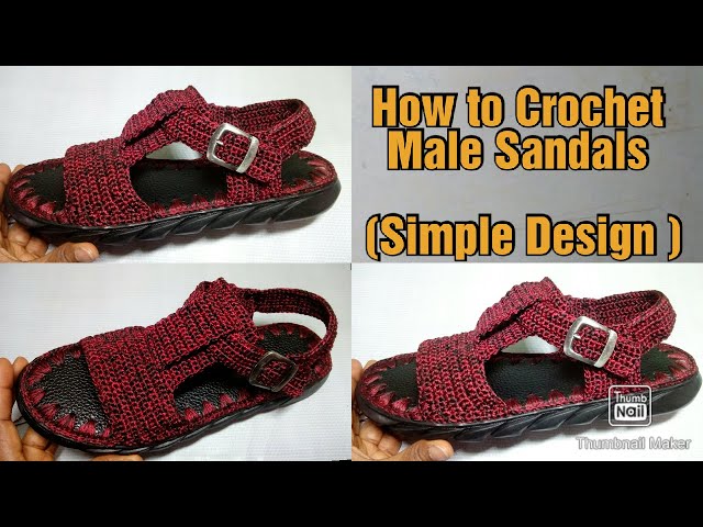Crocheted Men\'s Sandals - Red, Green, Yellow Mens Crochet Sandals - Etsy main image 3