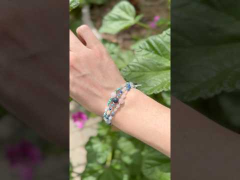 Браслет талісман для знаку зодіаку Терези з натурального каміння на затяжці d-6х4-3мм+-, видео 2