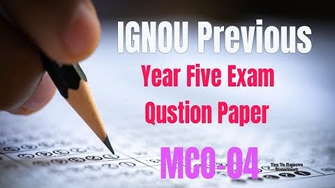 IGNOU//MCOM//MCO-04//PREVIOUS YEAR QUESTION PAPER//