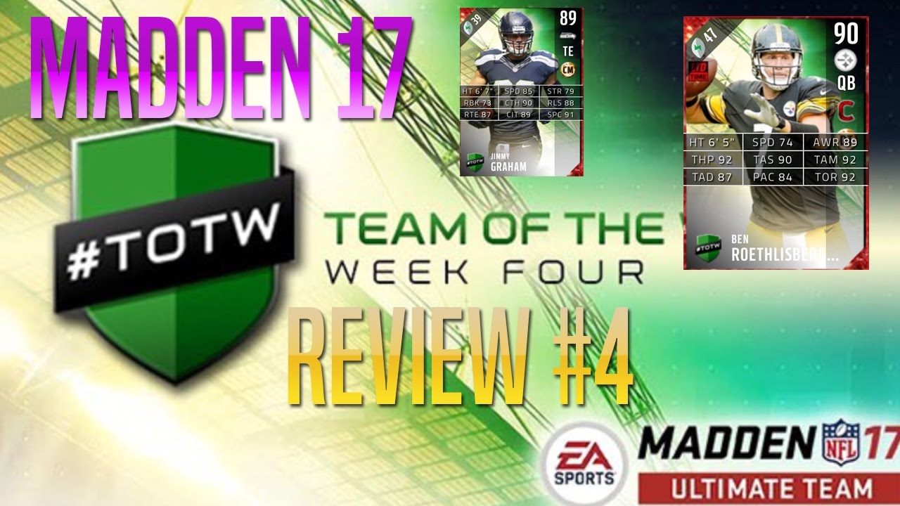 MUT 17 TOTW 4 Review - Big Ben + Jimmy Graham!
