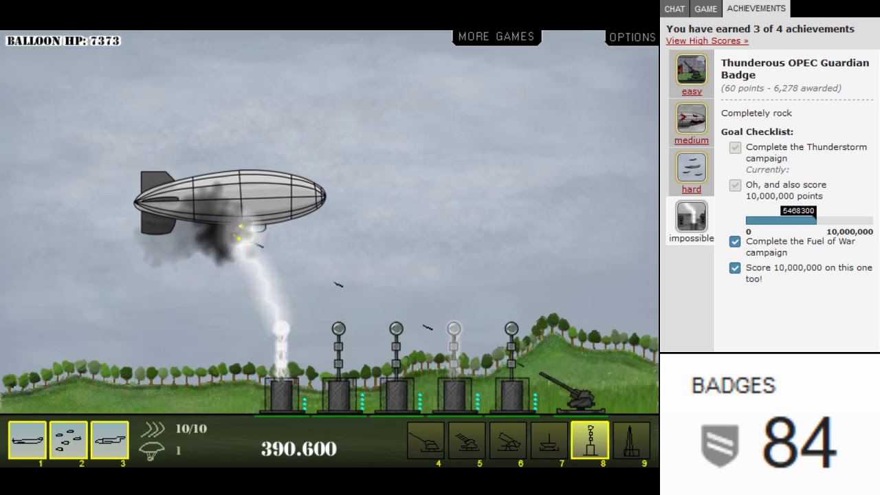 All Kongregate Achievements - Balloon Invasion Part 10 - Thunderstorm