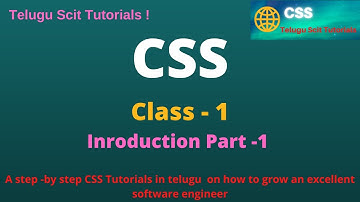 CSS||Class-1||Introduction in CSS ||CSS Tutorial for Beginners - in Telugu and English