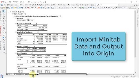 Import Minitab data and output into Origin 2026