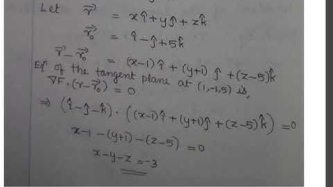 tangent plane and normal line