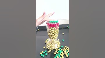 Rebuilding Tower of Gold, Green & Red Beads #satisfying #reverse #oddlysatisfying #relaxing #shorts