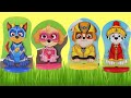 PAW PATROL Mix & Match Wood Doll Outfits with Chase & Skye