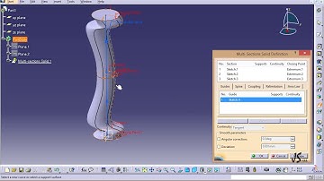 Catia Tutorial:12  Multi Section Solid Part II